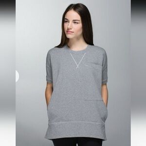 Lululemon Cozy Oversize Boxy Fit Mudra Sweatshirt Heathered Medium Grey Sz 4